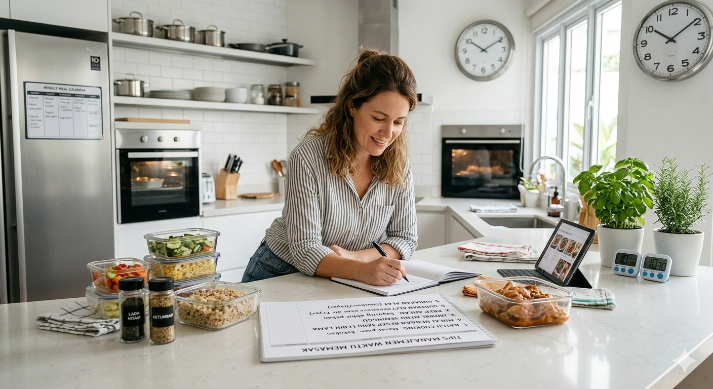 mengatur waktu memasak agar aktivitas di dapur lebih efisien