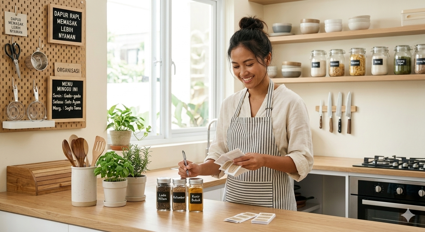 mengatur dapur agar rapi dan efisien