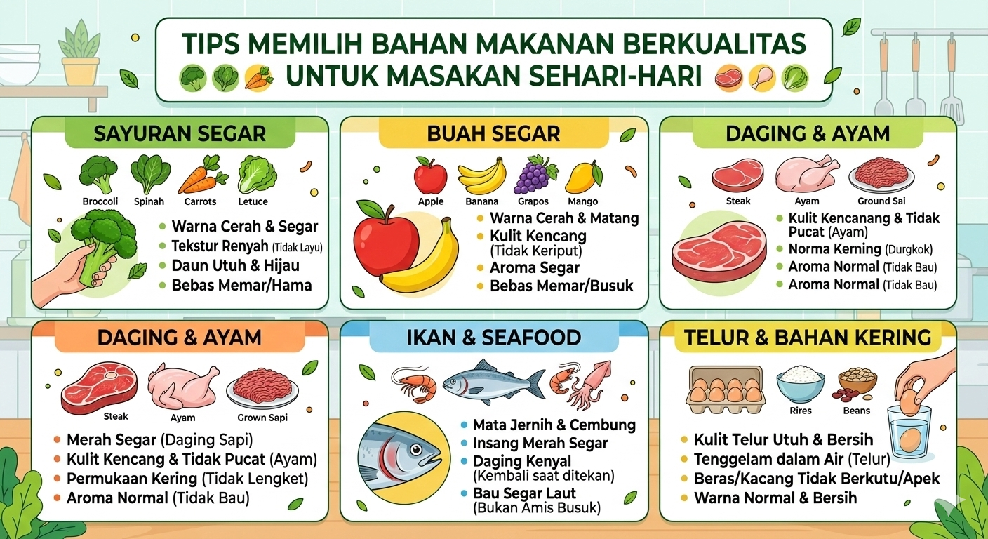 memilih sayuran segar dan berkualitas untuk memasak